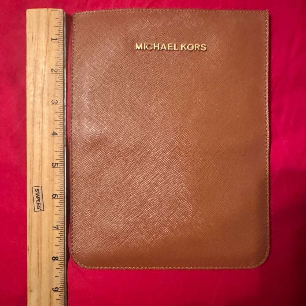 Michael Kors Brown Saffiano Leather Tablet Sleeve